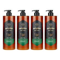 KERASYS 綠蜂膠活力光澤護髮乳 3種蜂膠打造蜂蜜般光澤, 1L, 4瓶