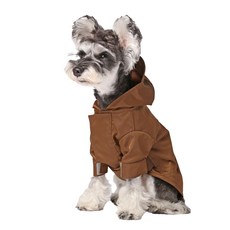 PEHOM 可調節式防潑水魔鬼氈雨衣(巧克力)XXL 寵物雨衣 防雨, 1入