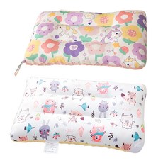 Annette 100%純棉可水洗兒童枕頭, 花朵獨角獸 + 好朋友 米色, 柔軟透氣