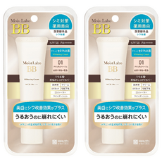 MEISHOKU 明色 MoistLabo美白精華BB霜 SPF50+ PA++++, 高遮瑕 高持妝 高耐汗, 01白皙, 30g, 2條