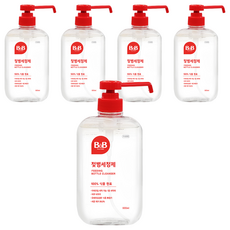 B&B 奶瓶清潔液, 100% 食物原料, 600ml, 5瓶