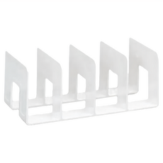 收納書架4格分區 白色,桌面文件收納架,辦公室書本整理架, 1個