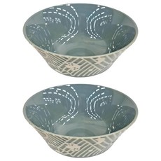 JUST HOME 花語鳥7吋麵碗2件組, 藍色, 18 x 8.7cm, 陶瓷, 1組