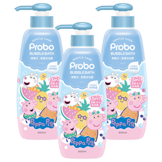 Probo 博寶兒 佩佩豬 柔護泡泡露, 三合一功效, 草本複合植萃, 柔膚胺基酸, 植萃低敏, 500ml, 3瓶
