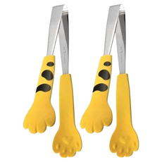 葉子小舖 食物夾 烘焙夾 小 黃色貓爪 - 可愛造型 輕巧方便, 黃色, 2支