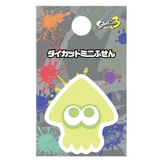 Nintendo 任天堂 斯普拉遁3 魷魚造型便條紙 可愛造型 迷你 辦公學習用品, 魷魚 綠色, 50張, 1包