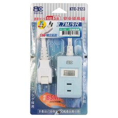 BC 博銓科技 1開關3插座旋轉頭延長線 2孔 KTC-2123, 2.7m, 藍色, 1個