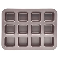 CHEFMADE 學廚 12連不沾方型模 金色, 1個