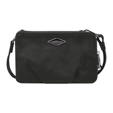 TRAVELON parkview雙層斜背包 側背包 背帶包 防割防搶, 21 x 13.3 x 3.5cm + 背帶長145cm, 黑色