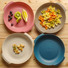 Nineware Friends系列 義大利麵碗 4件組 (米白色+灰色+粉色+藍色), 236mm x 207mm, PP塑膠材質, 1組