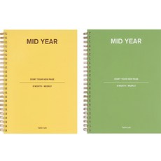 Table talk 萬年型 年中 6個月 週計畫手帳 A5, 2個, 黃色、橄欖色
