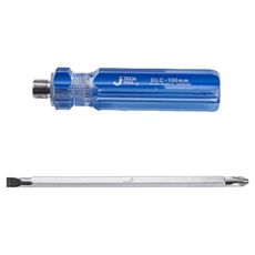 JETECH 捷特 彩條十字 一字雙頭兩用起子 6x100mm, 1組