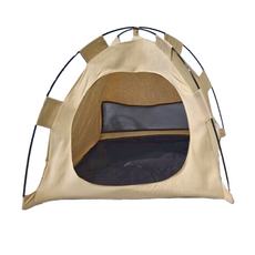 可拆洗四季通用透氣舒適寵物圓頂帳篷, 卡其色, 1個