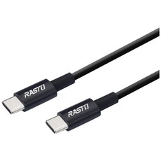 RASTO RX46 Type C to C高速QC3.0充電傳輸線雙入組, 1m+2m, 黑色, 1組