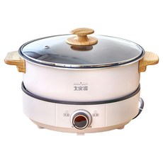 大家源 分離式料理鍋 3L，不沾好清潔，耐熱玻璃上蓋, TCY-373001