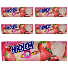 MORINAGA 森永 HI-CHEW 嗨啾軟糖 草莓乳酪口味, 46g, 5條