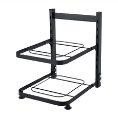 西格傢飾 可調節鍋架收納架, 廚房轉角收納, 靈活置物, 承重測試25公斤, 2層, 單色, 1個