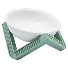 Pets Family 寵物高腳陶瓷餐具2件, 1套, 綠色