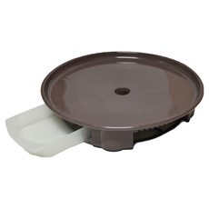 Simpome 圓型花盆底座 附抽屜式儲水盒, 外徑36公分 內徑33公分 棕色, 5號, 1組