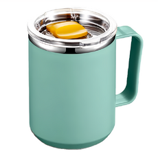 小麥購物 不鏽鋼馬克杯 Y451 11.5 x 8.5cm, 松花綠, 2個