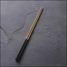 葡萄牙風 304不鏽鋼 黑金筷子, 簡約時尚，耐用易清洗，提升餐桌美感, 1入