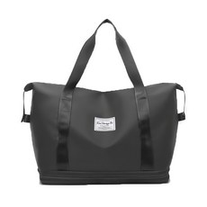 捷華 雙擴展休閒健身旅行包 大容量手提肩背輕便, 1入, 黑