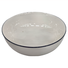 Homely Zakka 北歐創意簡約黑邊陶瓷餐具 大圓湯碗, 黑色 + 白色, 1個