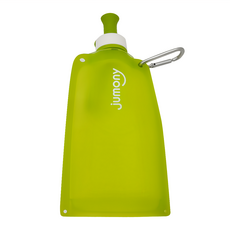 sillymann 時尚便攜捲式鉑金矽膠水瓶 - 550ml 耐熱耐冷 帶掛勾, 蘋果綠, 1個