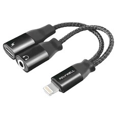 POLYWELL 寶利威爾 Lightning-3.5mm + 充電二合一 音源耳機轉接線, 13cm, PW15-W45-A284, 1條