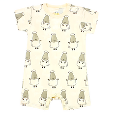 baa baa sheepz 抱抱羊 短袖褲襠包屁衣, 95%嫘縈(竹纖維), 12~18個月, 黃色羊樂園