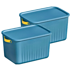 北歐風收納箱, 藍色, 2組