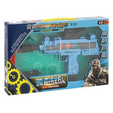 兒童聲光齒輪轉動槍 帶燈光效果, 顏色隨機, 1個