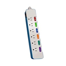 FONG HUA 崶華 翹翹板開關七開六插15A三芯電腦延長線, 1.8M, F763-6, 1個