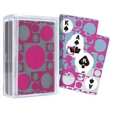 ROYAL 樂友 透明水晶幾何撲克牌 防水設計 彈性耐磨, 繽紛桃, 1個