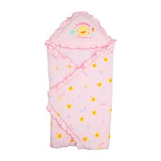 PiYOPiYO 黃色小鴨 冬季包巾, 純棉材質，三角防風帽，可蓋、可墊, 顏色隨機