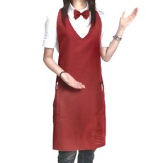 喜常來 精緻V領圍裙 95cm x 72cm 聚酯纖維 100%, 紅色, 1件