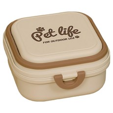 Pets Family 便攜式折疊寵物旅行餐具, 1個, 米色