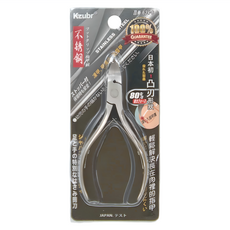 不鏽鋼美甲剪刀彎口夾腳鉗 - 鋒利耐用，帶保護套, 1支