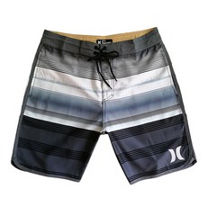 Hurley 成人男沙灘褲, 30碼, 黑灰白條紋