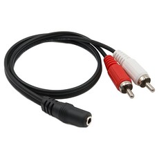 2RCA公轉3.5mm母音源線RCA梅花頭轉AUX轉接延長線 40cm, 35-2RC, 1條