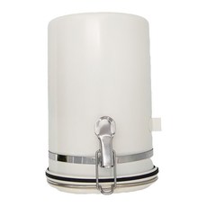 FANCY LIFE 咖啡豆密封罐, 不鏽鋼矽膠ABS塑膠材質, 1800ML容量, 單向排氣閥, 白色, 1個