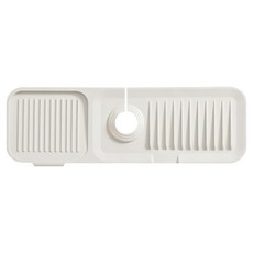 iSFun 極簡北歐 水龍頭衛浴廚房斜坡瀝水墊 特大號, 1個, 45 x 14 x 1.7cm, 白色