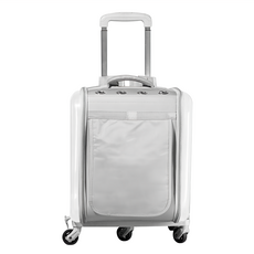 YSS 愛麗絲寵物外出行動城堡果凍拉桿包 時尚設計 多功能攜帶 靜音耐磨萬向輪, 銀灰色, 1個