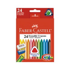 FABER-CASTELL 輝柏 三角擦擦蠟筆, 1盒, 24色