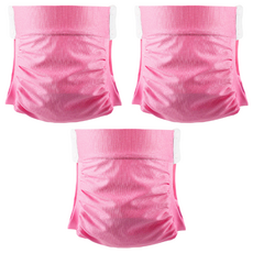 SIKAER 喜可褲 素色系列 機能環保布尿布, 360度全方位防水防漏, 透氣, 迅速吸收, C02 粉紅色, 3件