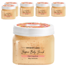 BOUQUET GARNI 身體去角質磨砂膏，粉紅葡萄柚，500g，細緻柔滑，透亮保濕，舒緩鎮靜, 6罐