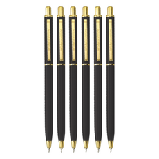 IWI 蒙恬 DAILY WRITING 中性筆, 自由互配筆管顏色, 碳化鎢鋼珠頭, 多彩鋁合金筆身, 0.5mm, 極黑, 6支