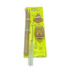 bargogo 巴果果 多功能吸管 莫蘭迪紅色四件組 環保材質 附清潔刷, 1入, 1組