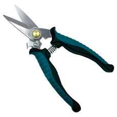 Octopus 章魚牌 防滑剪刀附牙+孔 適用於光纖線、平編銅線、棉紗繩、鋁板、銅板、非金屬面板 最大剪切能力5mm, 1個