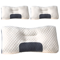 分區護頸SPA枕, Second Generation SPA Sleeping, SoyBean Pillow, 快速定型, 快速回彈支撐, 灰色, 3個, 45 x 75cm±5cm
